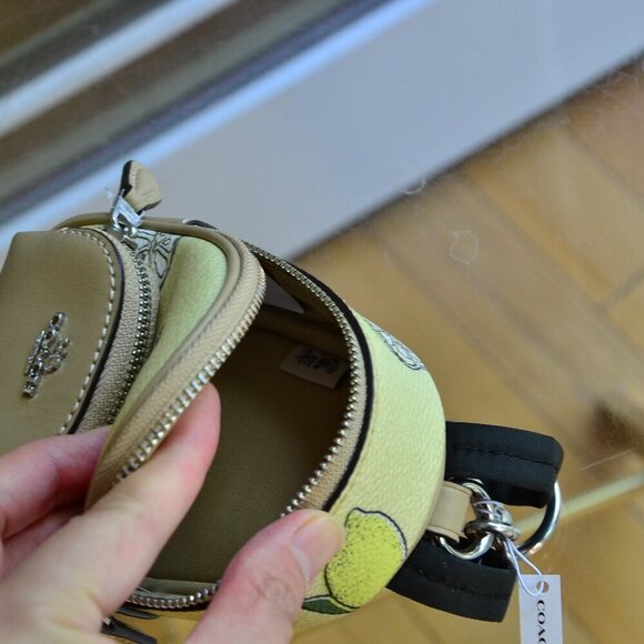 Coach CAP03 Mini Court Backpack Bag Charm With Lemon Print - Picture 9 of 9